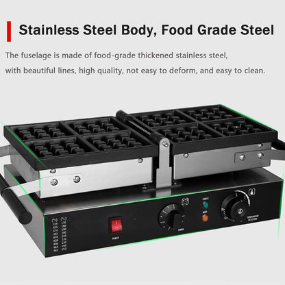 Commercial Non-Stick Electric Waffle Maker – Adjustable Temperature